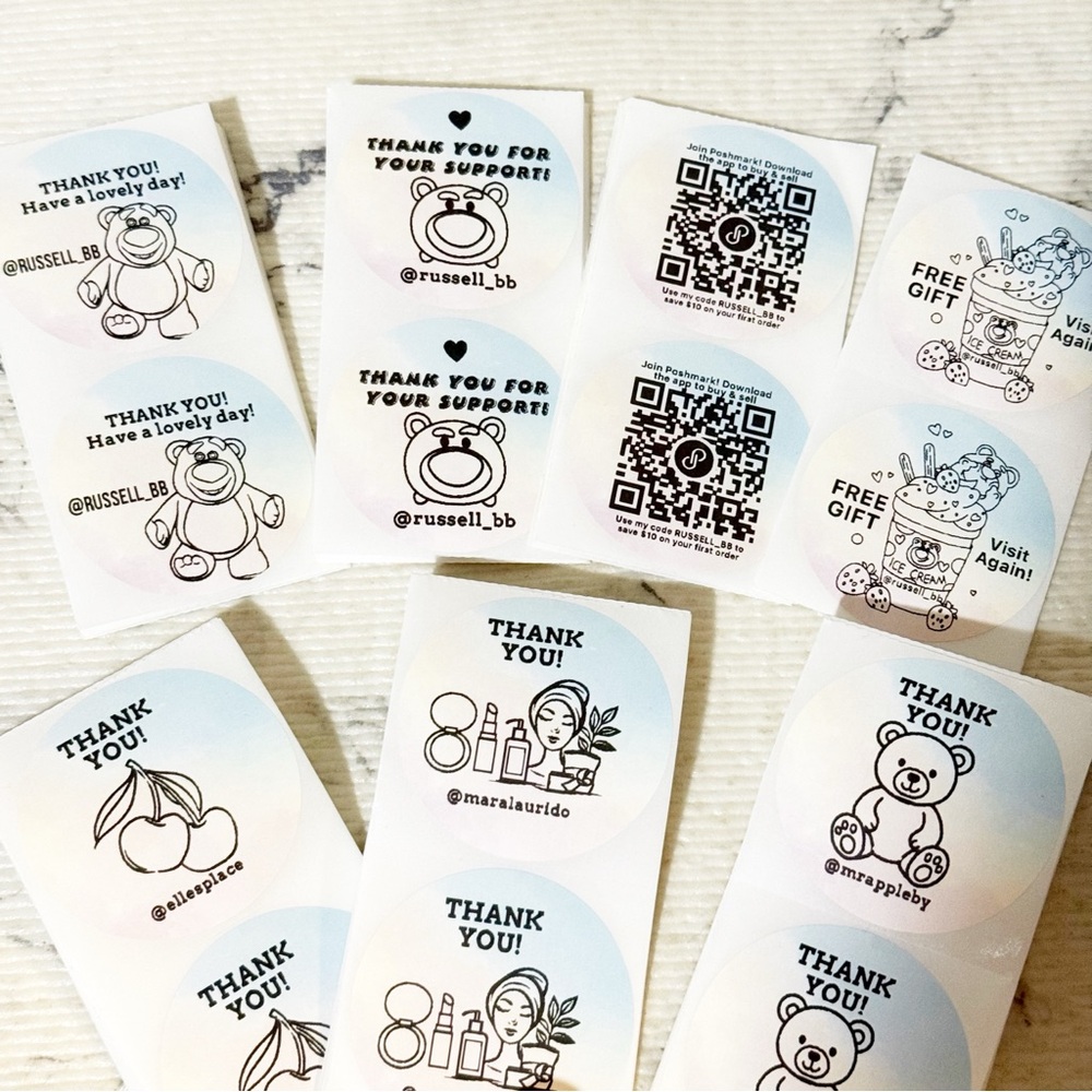 Custom Poshmark QR Code / Thank You Stickers (150 Stickers) $15 Buy Now Price